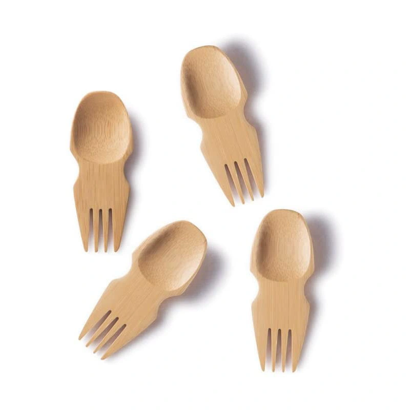 Wholesale Reusable Bamboo Mini Spork with Bamboo Veneerware Spork