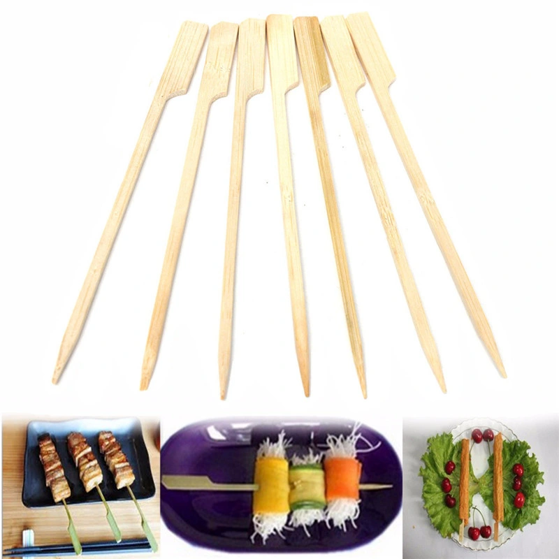 Bamboo Paddle Picks, Skewers - 4.5 Inches, 5 Packs of 100 Per Pack, for Appetizers and Cocktails