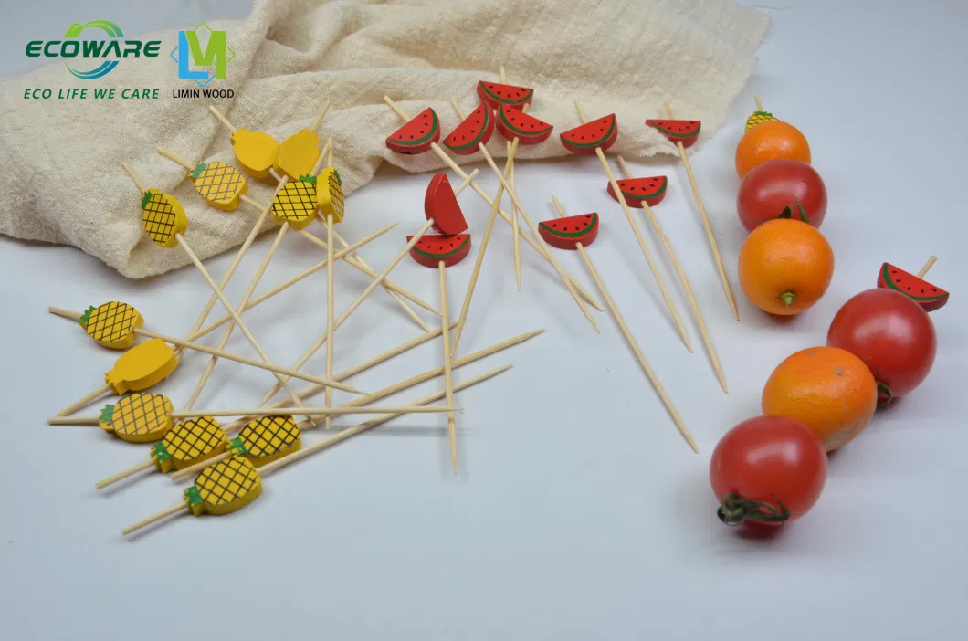 Disposable Natural Food Grade Bamboo Wood Round Sticks BBQ Bamboo Skewer