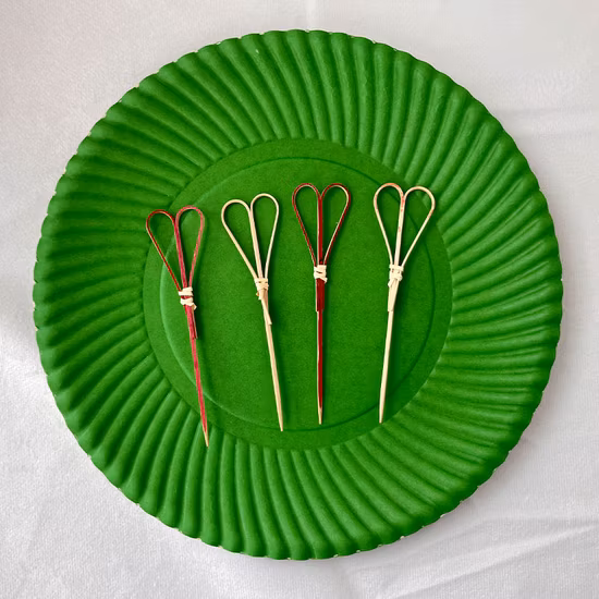 Завязанный шампур из натурального бамбука, низкая цена, небольшая упаковка, бамбуковый шампур, бамбуковая палочка для барбекю, сделано в Китае