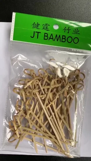 Хороший оптовый дешевый бамбуковый узел на шампуре с красочным узлом для еды